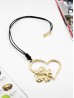 Rope Necklace W/ Heart and Butterfly